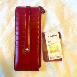 Lodis Red Leather Card Case